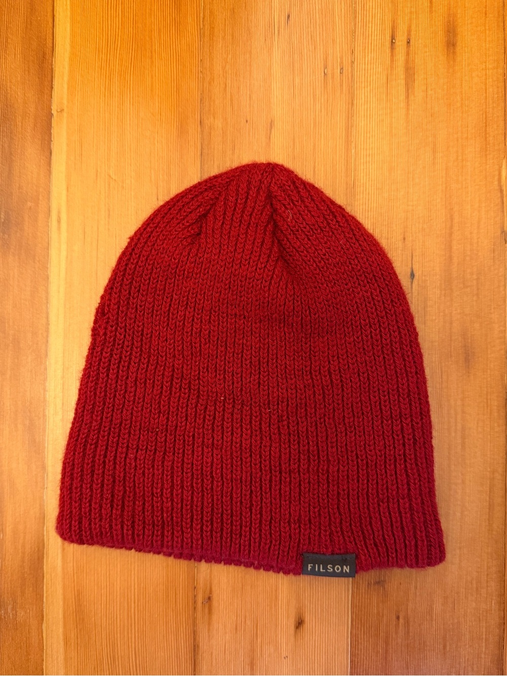 Filson Kids Red Knit Beanie 100% Wool